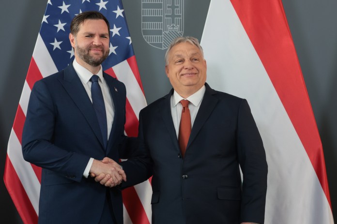 Vance shakes hands with Orban
