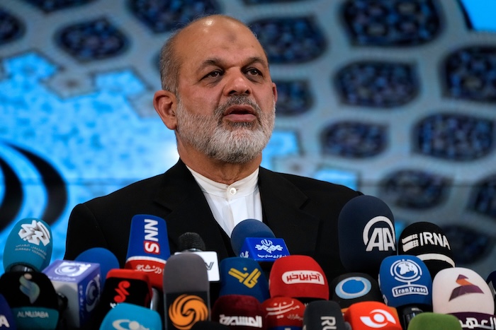Iran's Interior Minister Ahmad Vahidi briefs the media on elections in Tehran, Iran, March 4, 2024.