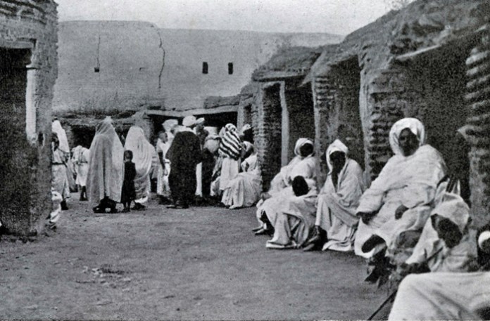 Slave market in Marrakesh, Morocco, circa 1900. Morocco would outlaw slavery in 1922. (Culture Club/Getty)
