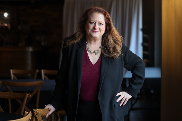 Maria Lazar, candidate for Wisconsin Supreme Court, poses for a portrait before a campaign event for Maria Lazar's candidacy for the Wisconsin Supreme Court on March 10, 2026 in Germantown.