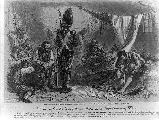Interior of the Jersey prisoner ship during the American Revolution (courtesy of Mount Vernon).