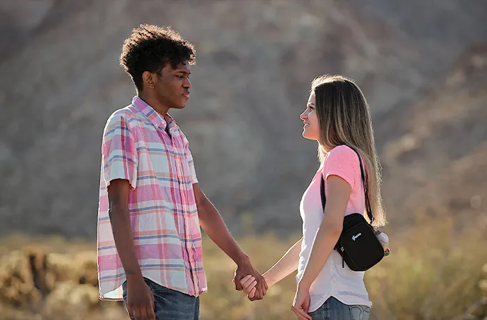 Logan and Hailey on season 4 of Netflix’s Love On The Spectrum. (Courtesy of Netflix)