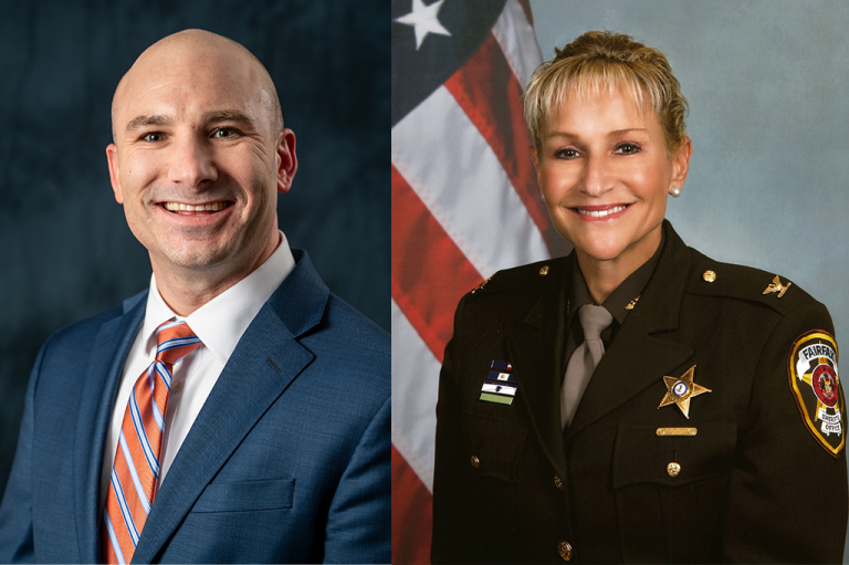 Commonwealth's Attorney Steve Descano and Sheriff Stacey Kincaid of Fairfax County, Virginia.