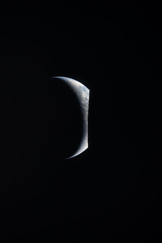 Earthrise captured through the Orion spacecraft window. Credit: NASA