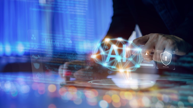 Artificial Intelligence - AI Chatbot concept. machine learning from big data, Internet of things. Modern computer technology of digital transformation business in the digital age.