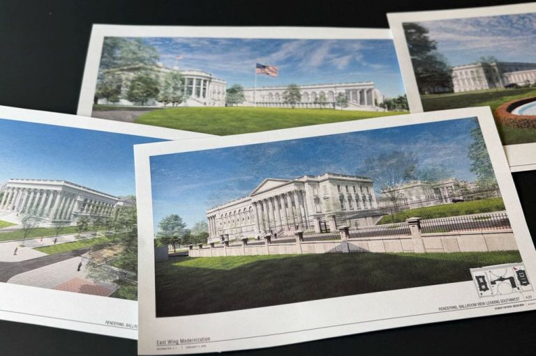 Renderings of Trump's ballroom.